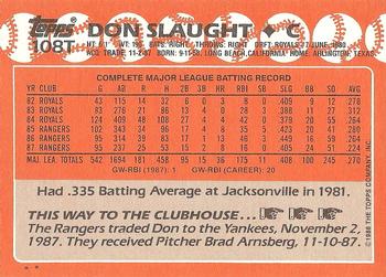 1988 Topps Traded #108T Don Slaught Back