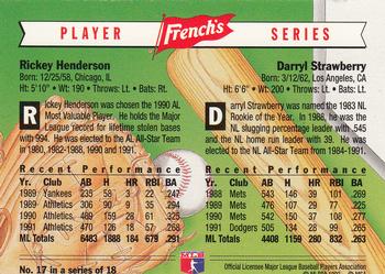 1992 French's #17 Rickey Henderson / Darryl Strawberry Back