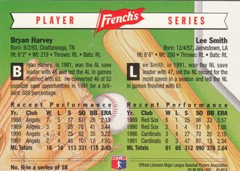 1992 French's #6 Bryan Harvey / Lee Smith Back