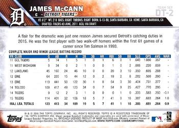 2016 Topps Detroit Tigers #DT-2 James McCann Back