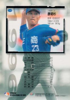 1996 CPBL Pro-Card Series 1 #133 Ming-Shan Kang Back