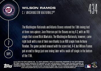 2016 Topps Now #434 Wilson Ramos Back