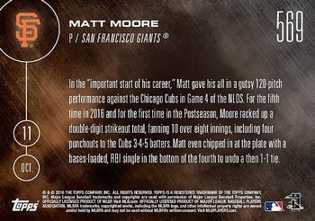2016 Topps Now #569 Matt Moore Back