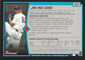 2001 Bowman - Gold #307 Jin Ho Cho Back
