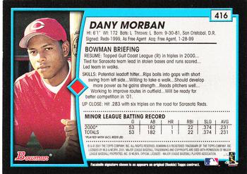 2001 Bowman - Gold #416 Dany Morban Back