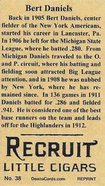 2014 Dean's Reprints Brown Backgrounds (T207) reprint #38 Bert Daniels Back