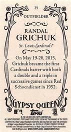 2016 Topps Gypsy Queen - Mini #39 Randal Grichuk Back