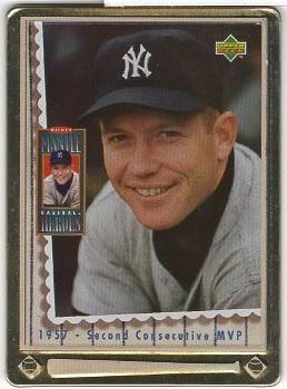 1995 Upper Deck Baseball Heroes Mickey Mantle 8-Card Tin #4 1957 - Second Consecutive MVP Front