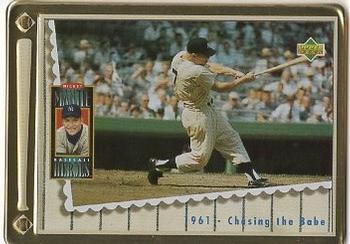 1995 Upper Deck Baseball Heroes Mickey Mantle 8-Card Tin #5 1961 - Chaising The Babe Front