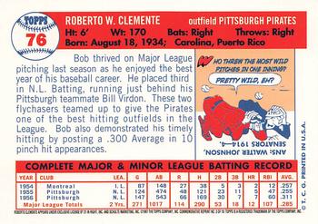 1998 Topps - Roberto Clemente Commemorative Reprints #3 Bob Clemente Back