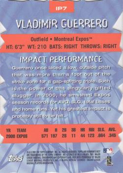2001 Bowman's Best - Impact Players #IP7 Vladimir Guerrero  Back