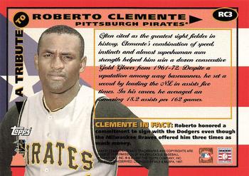 1998 Topps - A Tribute to Roberto Clemente #RC3 Roberto Clemente Back