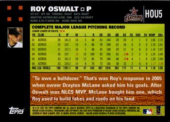 2007 Topps Houston Astros #HOU5 Roy Oswalt Back