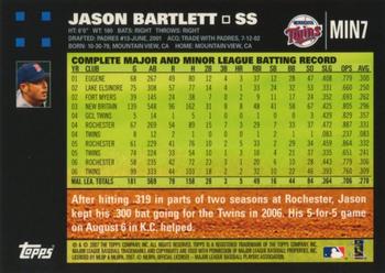 2007 Topps Minnesota Twins #MIN7 Jason Bartlett Back