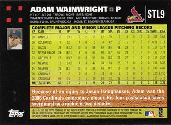 2007 Topps St. Louis Cardinals #STL9 Adam Wainwright Back