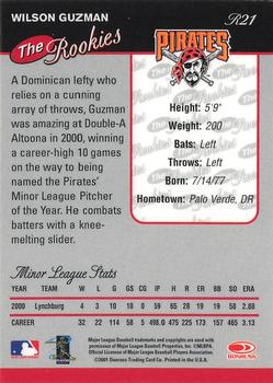2001 Donruss - Baseball's Best The Rookies Bronze #R21 Wilson Guzman  Back