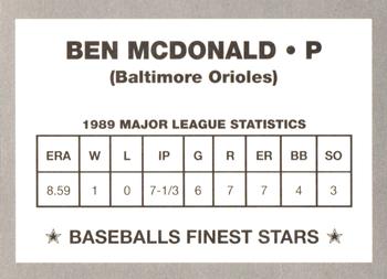 1990 Baseballs Finest Stars (unlicensed) #NNO Ben McDonald Back