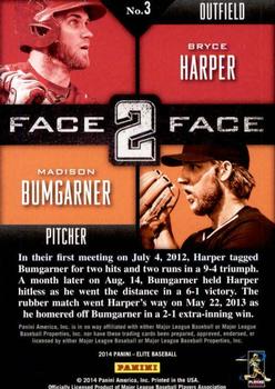 2014 Donruss - Elite Face 2 Face #3 Bryce Harper / Madison Bumgarner Back