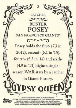 2016 Topps Gypsy Queen - Framed Blue #2 Buster Posey Back