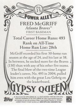 2016 Topps Gypsy Queen - Power Alley #PA-15 Fred McGriff Back