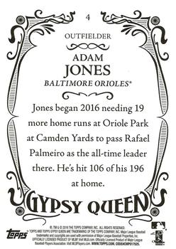 2016 Topps Gypsy Queen - Framed Purple #4 Adam Jones Back