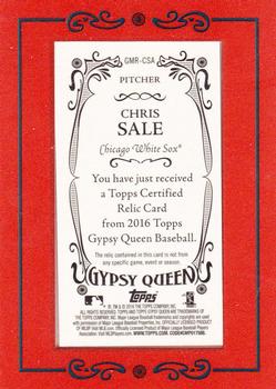 2016 Topps Gypsy Queen - Mini Relic #GMR-CSA Chris Sale Back