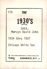 1972 TCMA The 1930's #175 Merv Shea Back