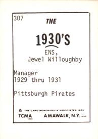1972 TCMA The 1930's #307 Jewel Ens Back