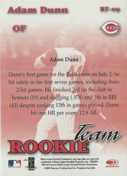 2001 Donruss Class of 2001 - Rookie Team #RT-09 Adam Dunn  Back