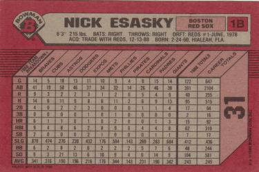 1989 Bowman #31 Nick Esasky Back