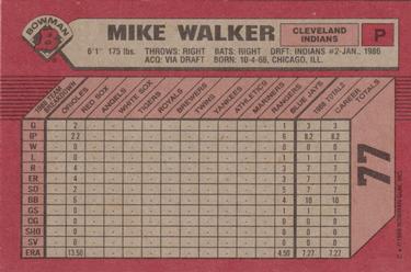 1989 Bowman #77 Mike Walker Back