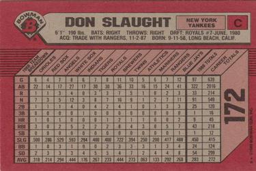 1989 Bowman #172 Don Slaught Back