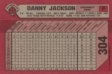1989 Bowman #304 Danny Jackson Back