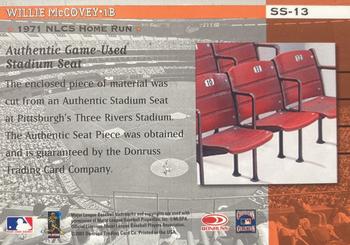 2001 Donruss Classics - Stadium Stars Autographs #SS13 Willie McCovey  Back