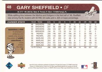 1998 Upper Deck Retro #48 Gary Sheffield Back