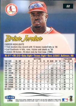 1998 Ultra #22 Brian Jordan Back