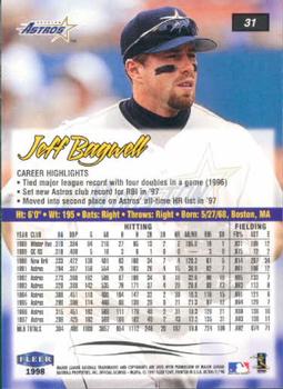 1998 Ultra #31 Jeff Bagwell Back