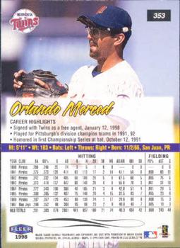 1998 Ultra #353 Orlando Merced Back