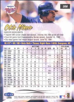 1998 Ultra #356 Otis Nixon Back