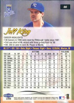 1998 Ultra #66 Jeff King Back