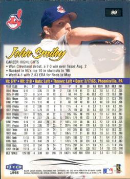 1998 Ultra #99 John Smiley Back