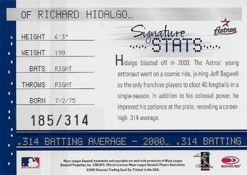 2001 Donruss Signature - Stats #NNO Richard Hidalgo Back