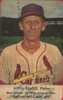 1953 Hunter Wieners St. Louis Cardinals #NNO Alpha Brazle Front