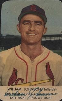 1953 Hunter Wieners St. Louis Cardinals #NNO William Johnson Front