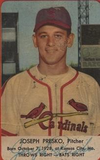 1953 Hunter Wieners St. Louis Cardinals #NNO Joseph Presko Front