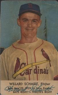 1953 Hunter Wieners St. Louis Cardinals #NNO Willard Schmidt Front