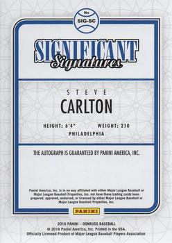 2016 Donruss - Significant Signatures Red #SIG-SC Steve Carlton Back