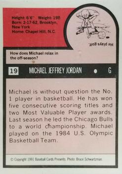 1991 Baseball Cards Presents Superstar and Rookie Special Repli-Cards #19 Michael Jordan Back