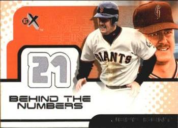 2001 Fleer E-X - Behind the Numbers Game Jersey #NNO Jeff Kent Front