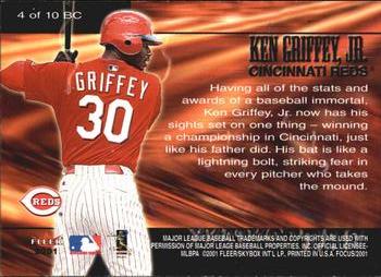 2001 Fleer Focus - Bat Company #4BC Ken Griffey Jr.  Back